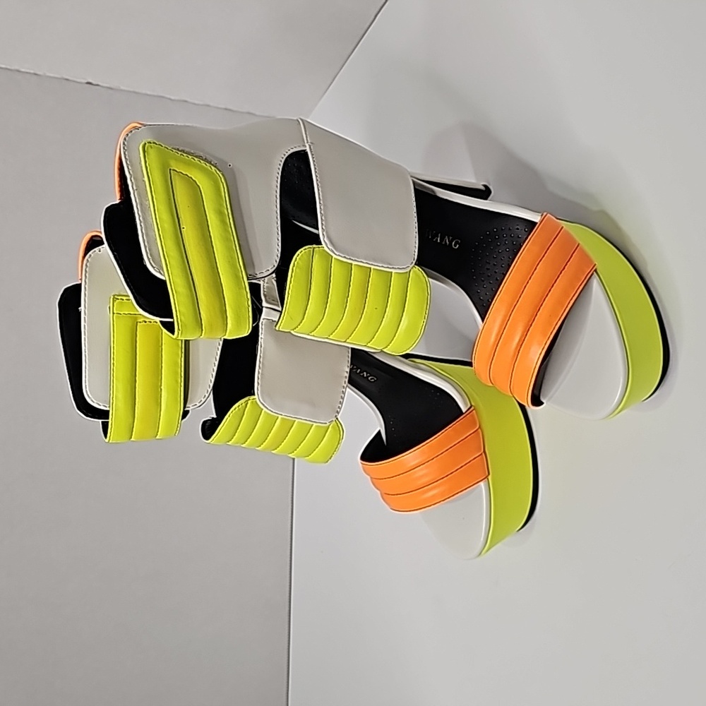 Azalea Wang‎ 2” Platform Heels Women’s 8.5 White Yellow Orange 6” Stiletto Shoes